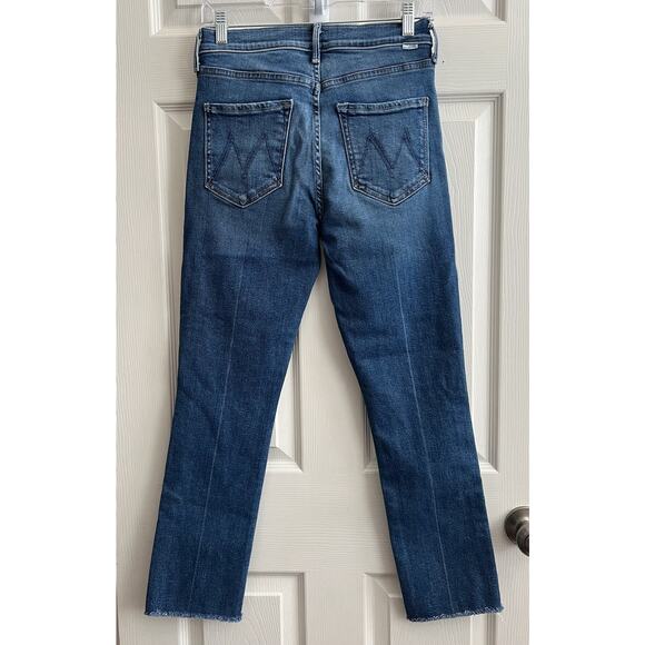 MOTHER Denim The Rascal Ankle Fray Opposites Attract Straight Slim Jeans Sz 28 - Picture 6 of 14